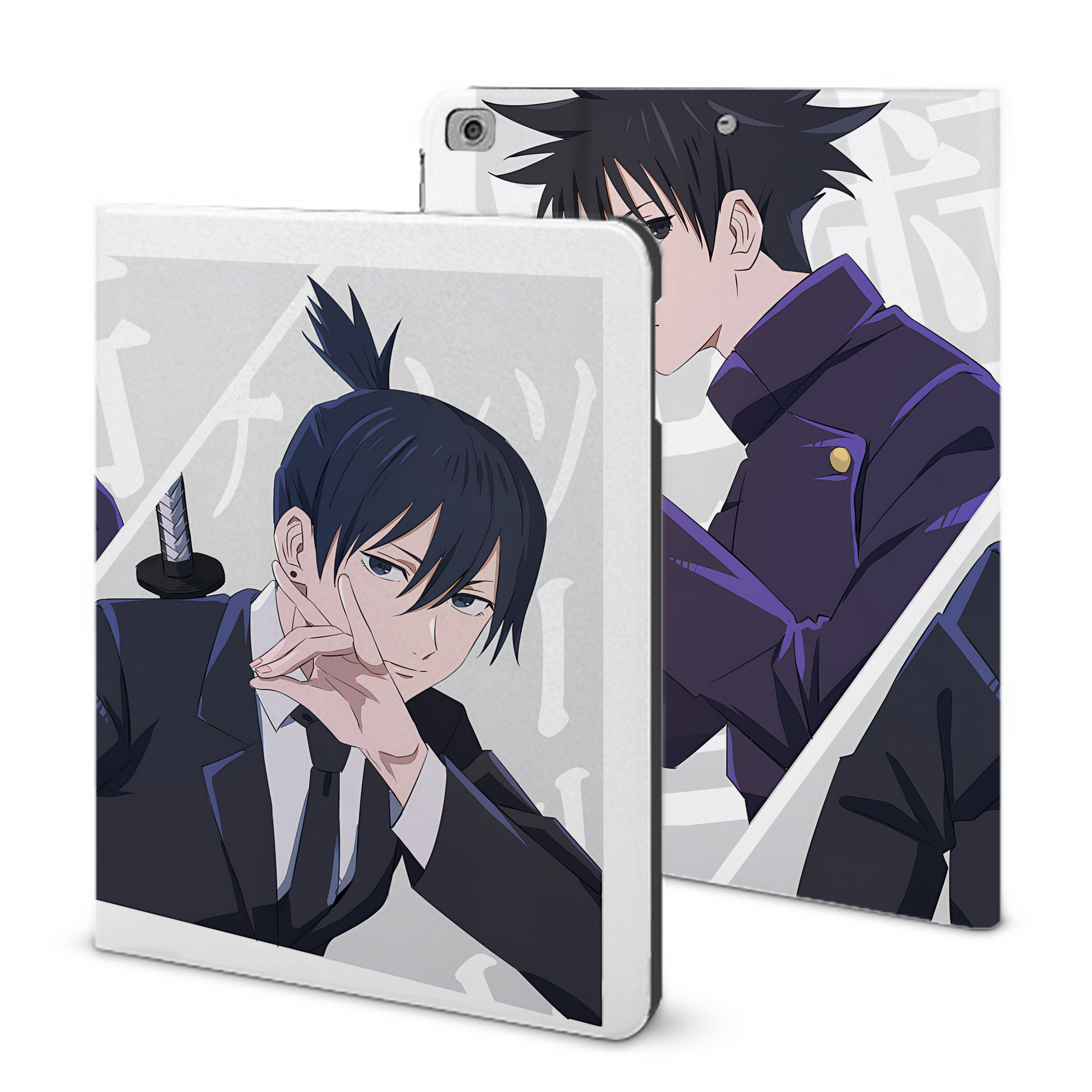 （画像用） 呪術廻戦 Jujutsu Kaisen IPad ケース ブック型 PUレザー TPU 耐衝撃 軽量 薄型 ペン収納なし 全面保護 IPad 各モデル対応